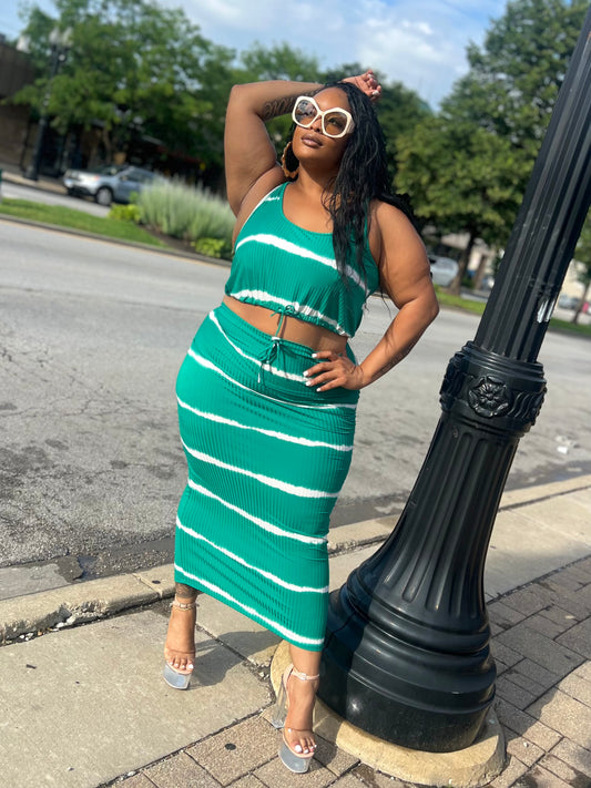 Green Leah Skirt Set