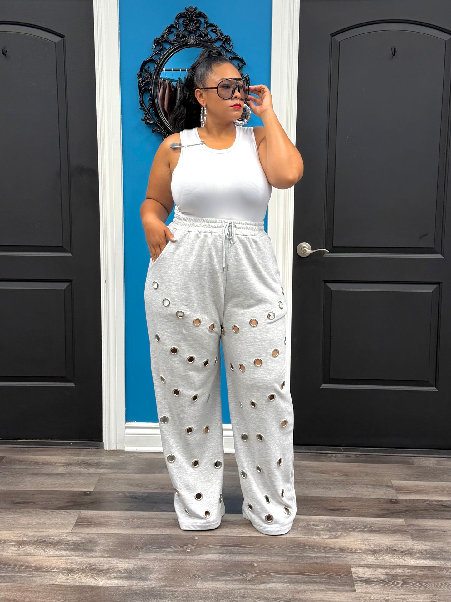Grey Grommet Joggers