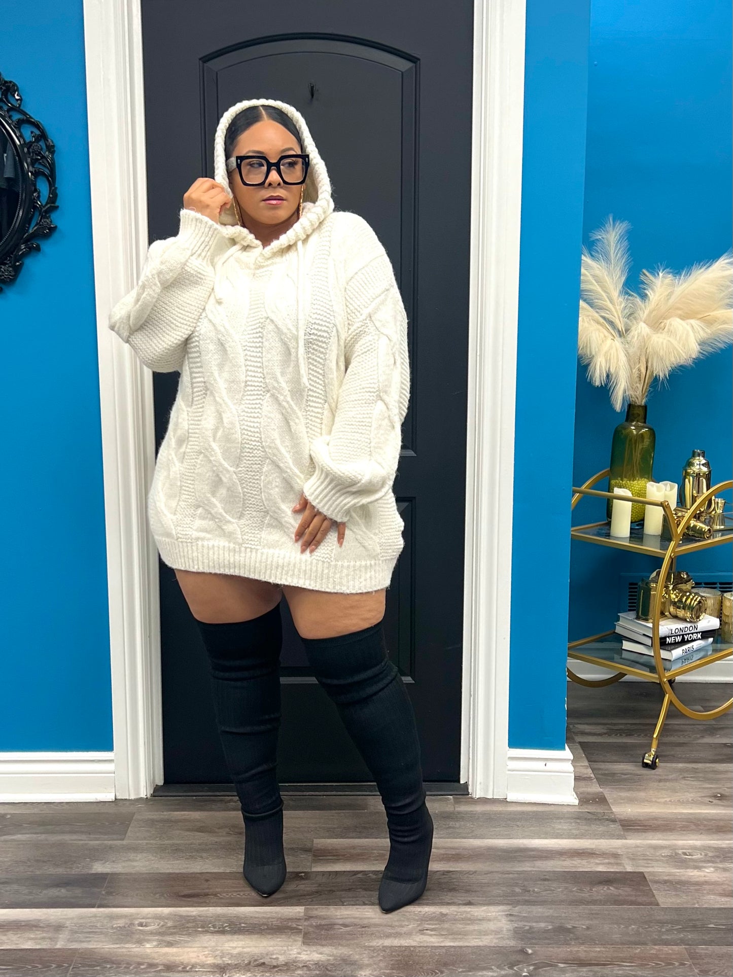 Cream Dakota Hoodie Dress