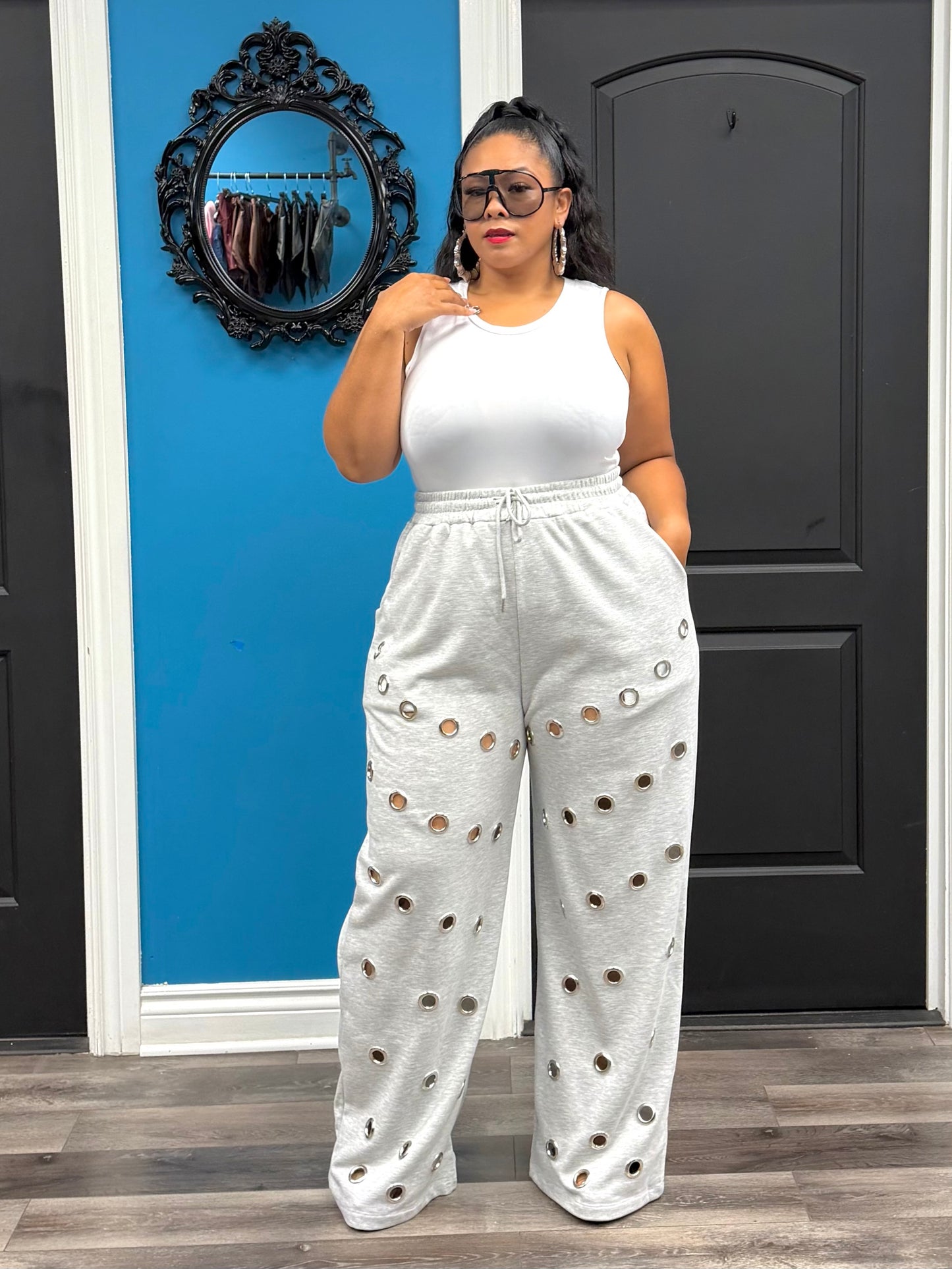 Grey Grommet Joggers