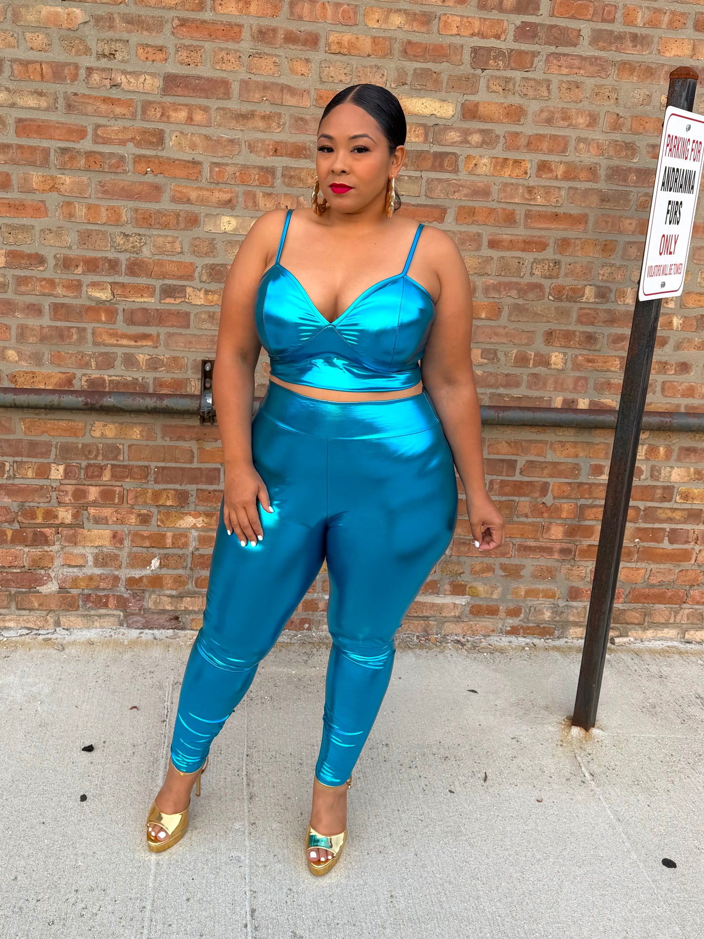 Turquoise Baddie Pant Set