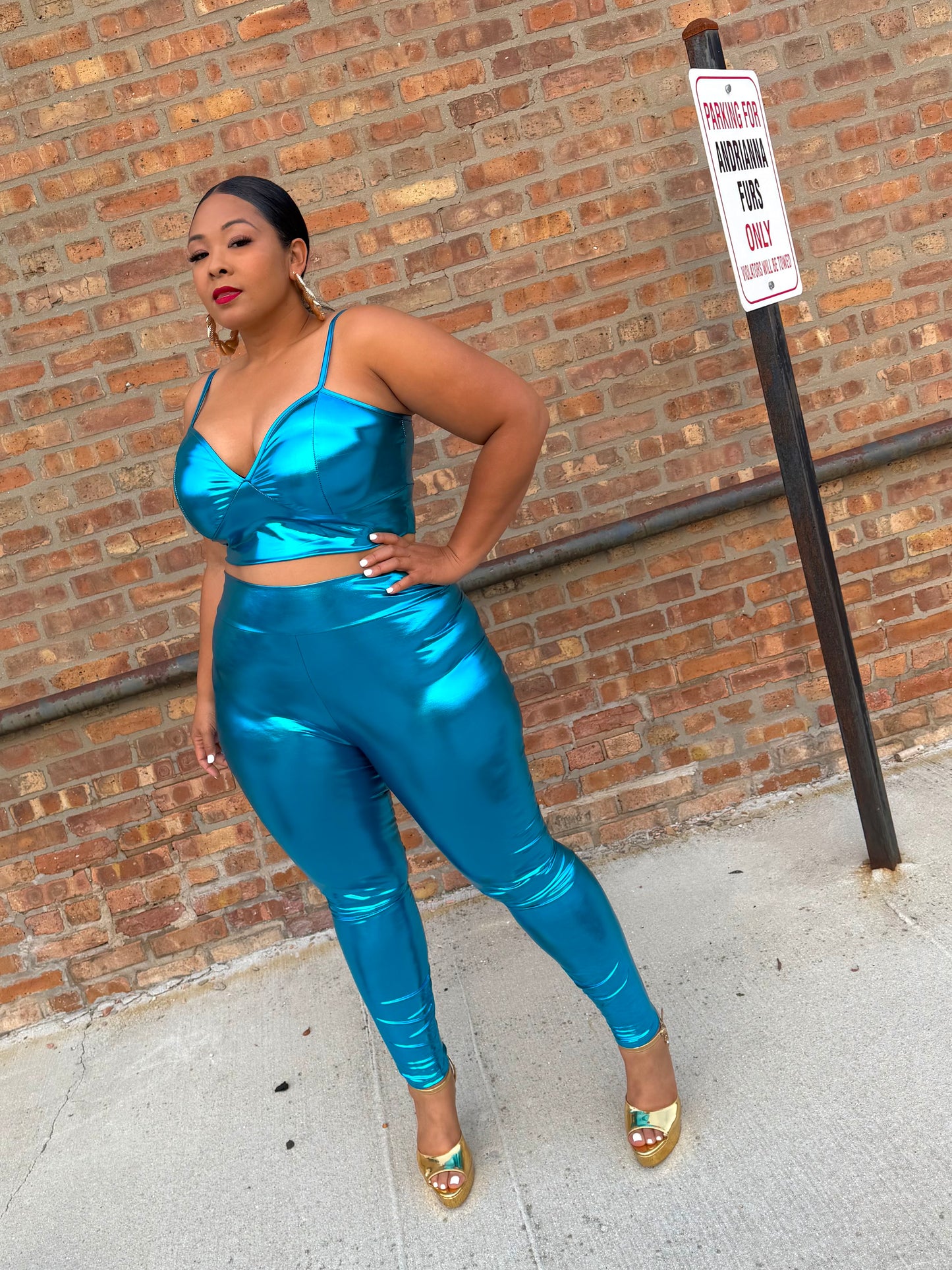 Turquoise Baddie Pant Set