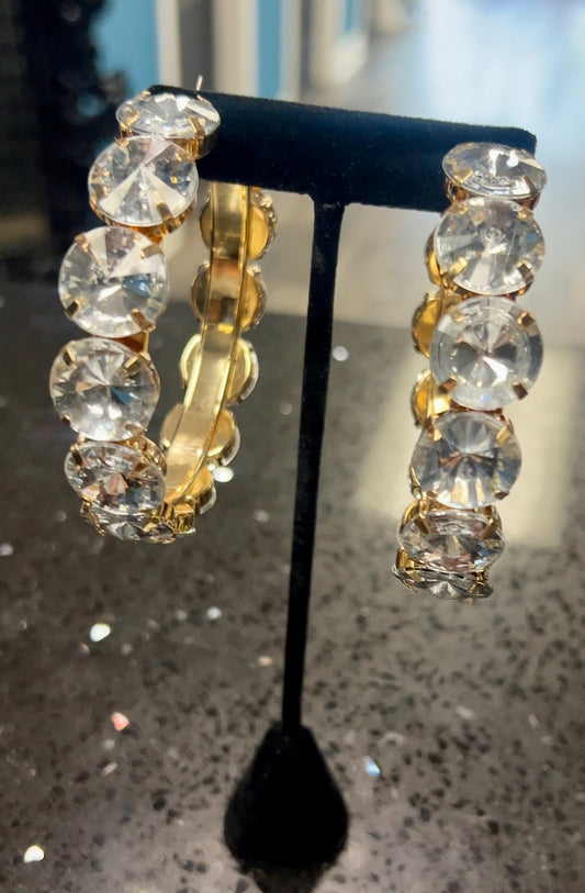 Gold Icy Hoops