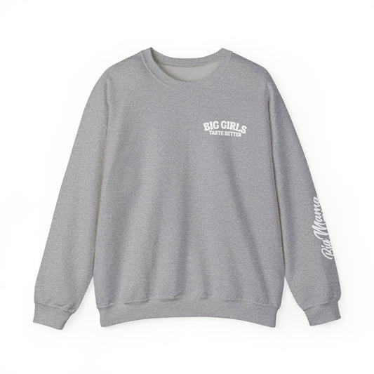Grey/White BIG Girls Taste Better Crewneck