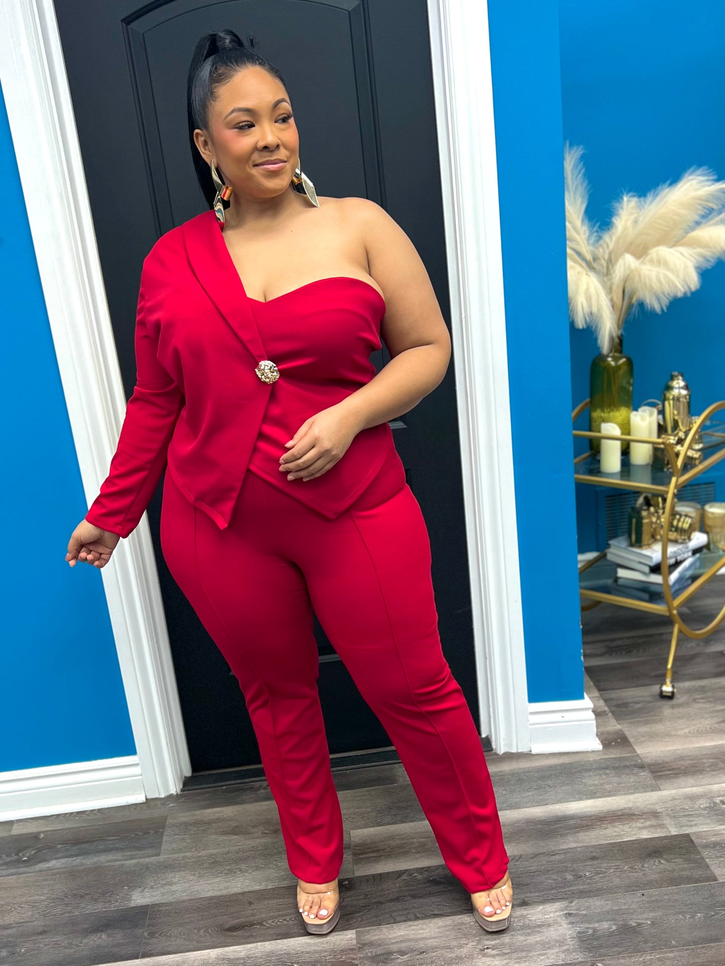Red Justina Pant Suit