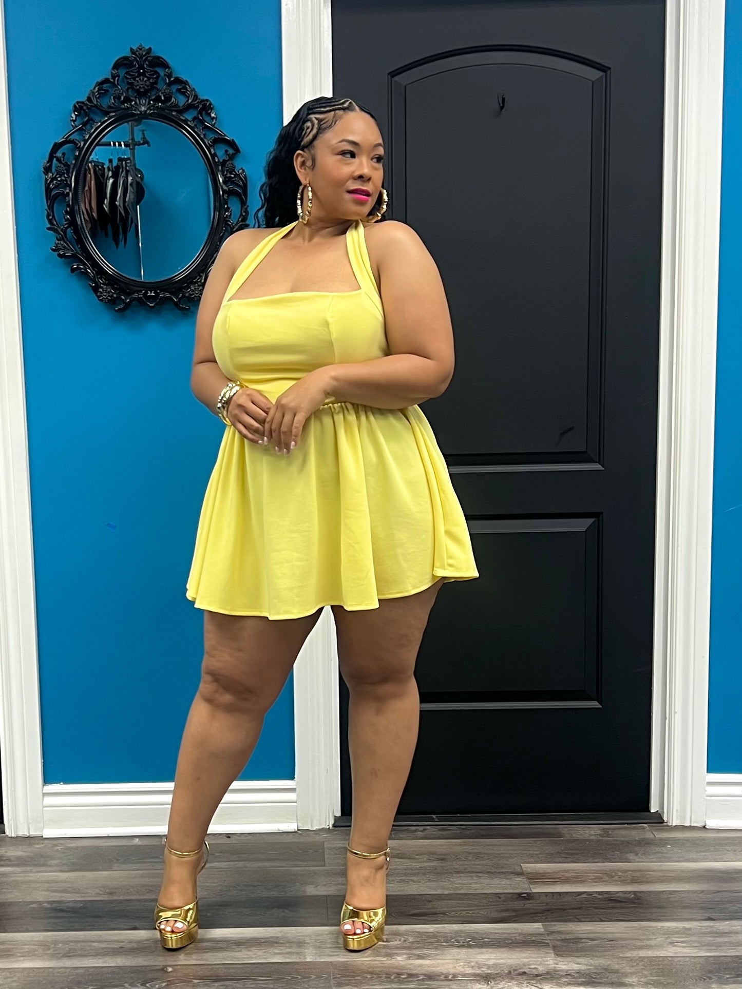 Yellow Bianca Skater Dress