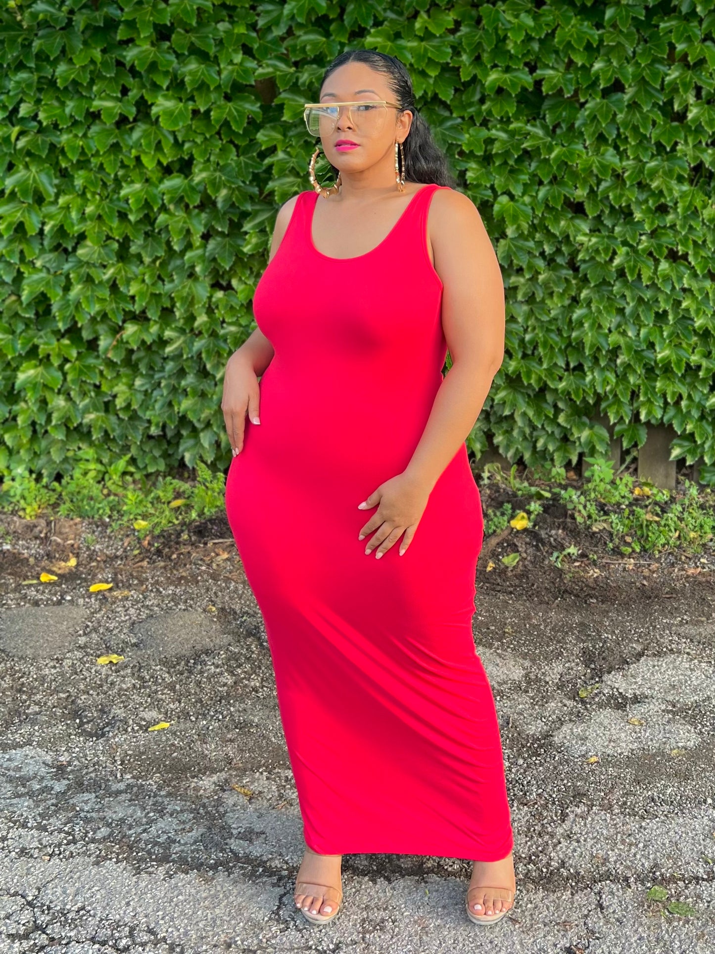 Red Basics Maxi Dress
