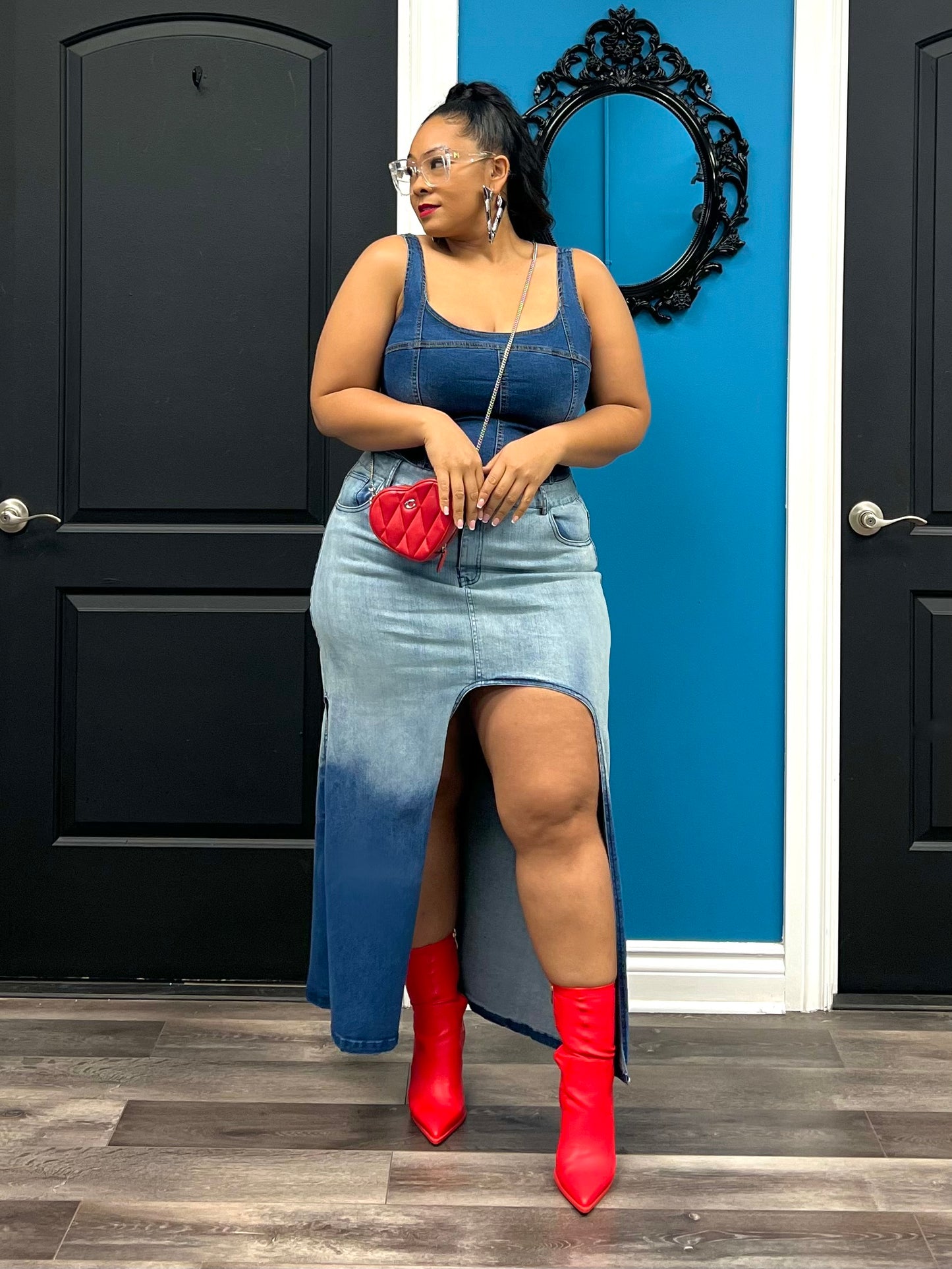 Denim Kapri Skirt