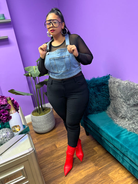 Denim Overall Play Top