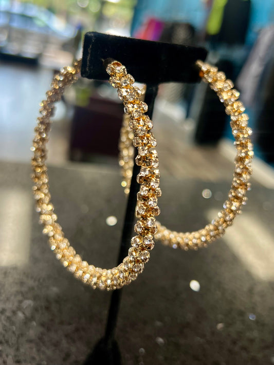 Gold Glitz Hoops
