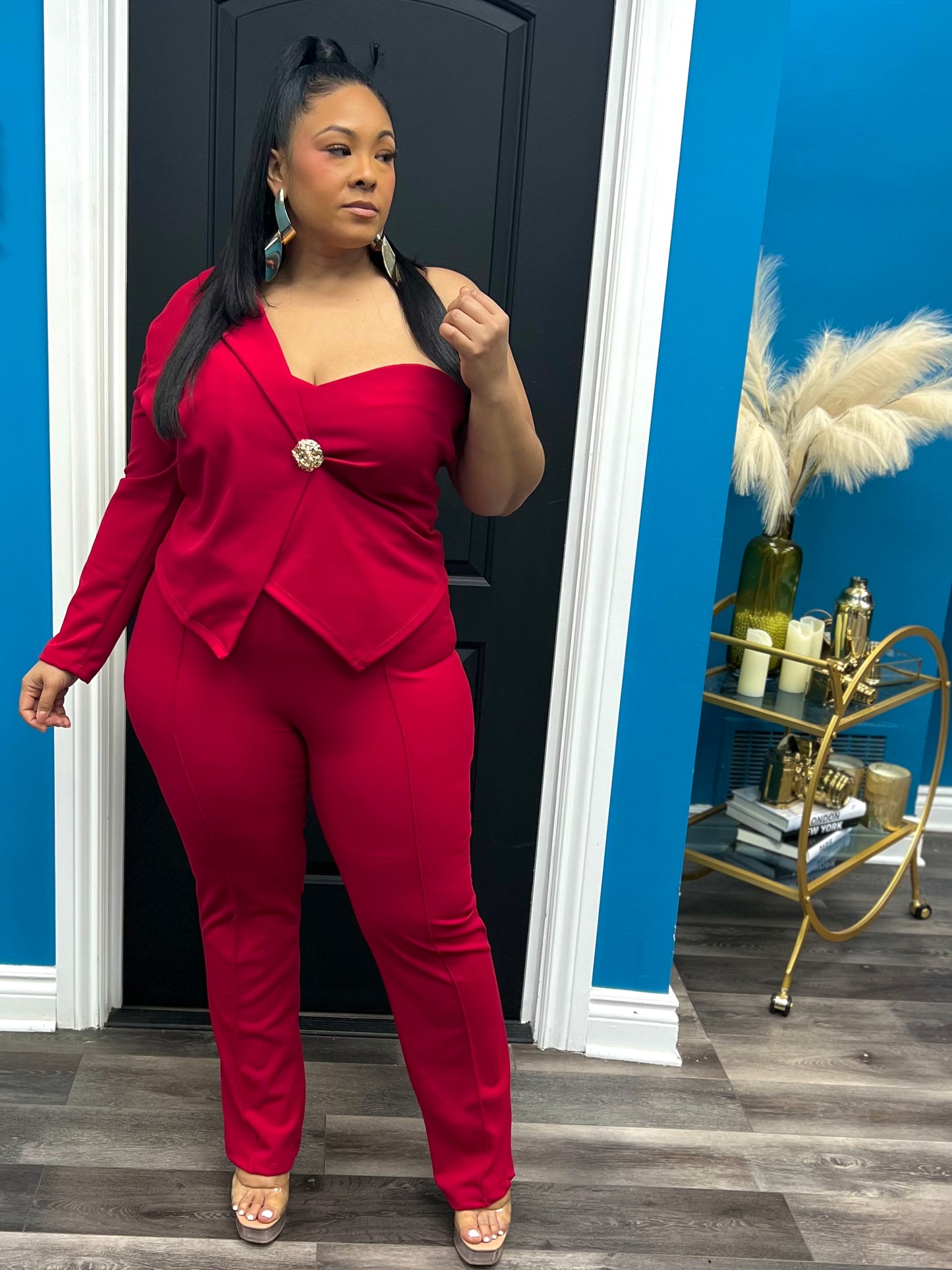 Red Justina Pant Suit
