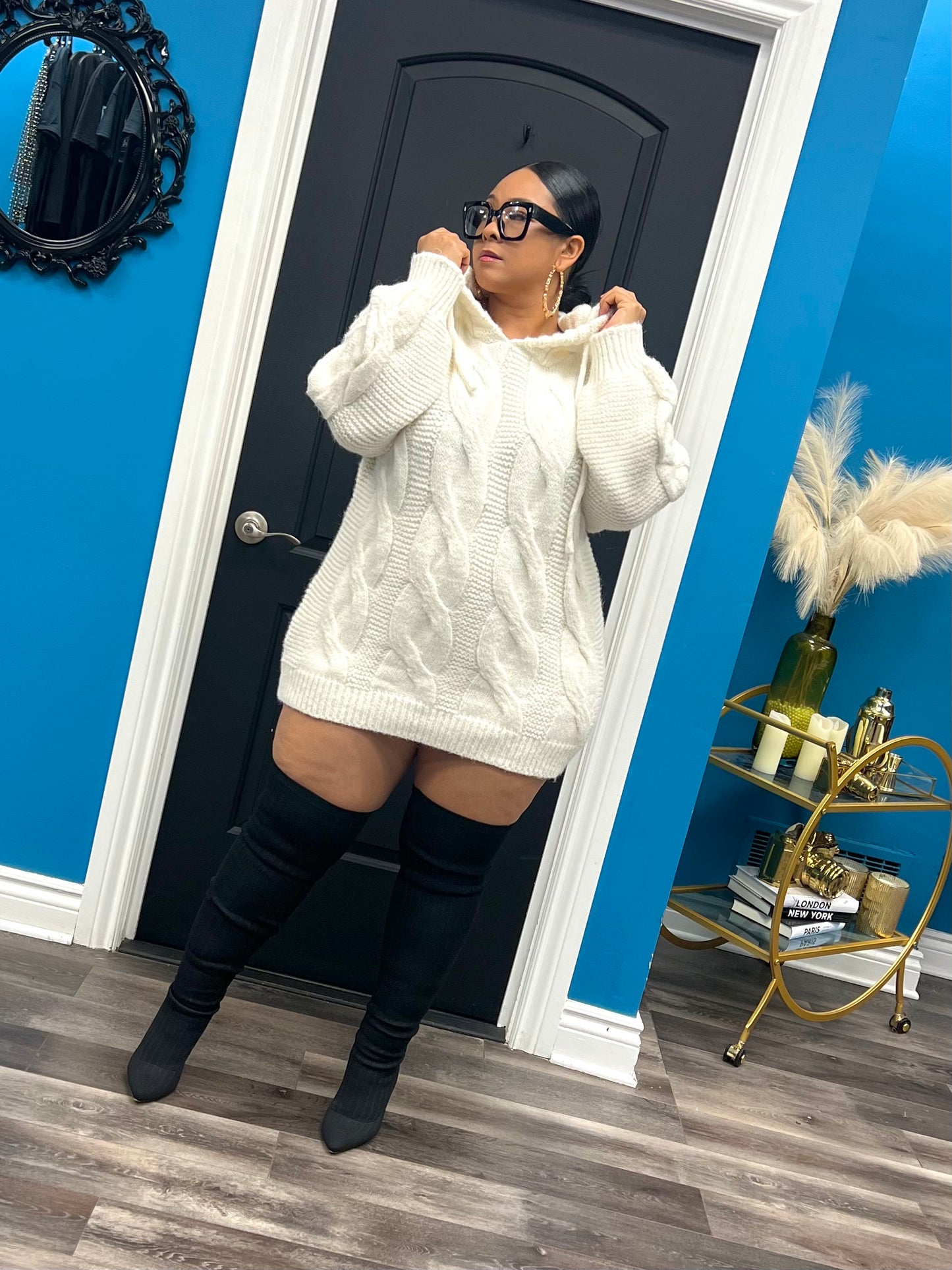 Cream Dakota Hoodie Dress