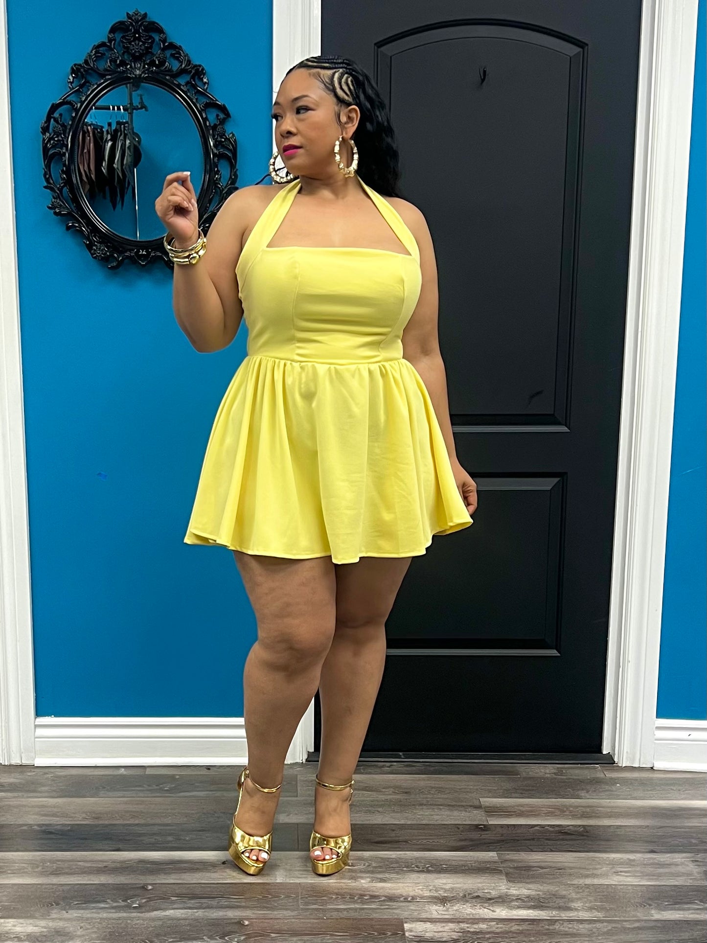 Yellow Bianca Skater Dress