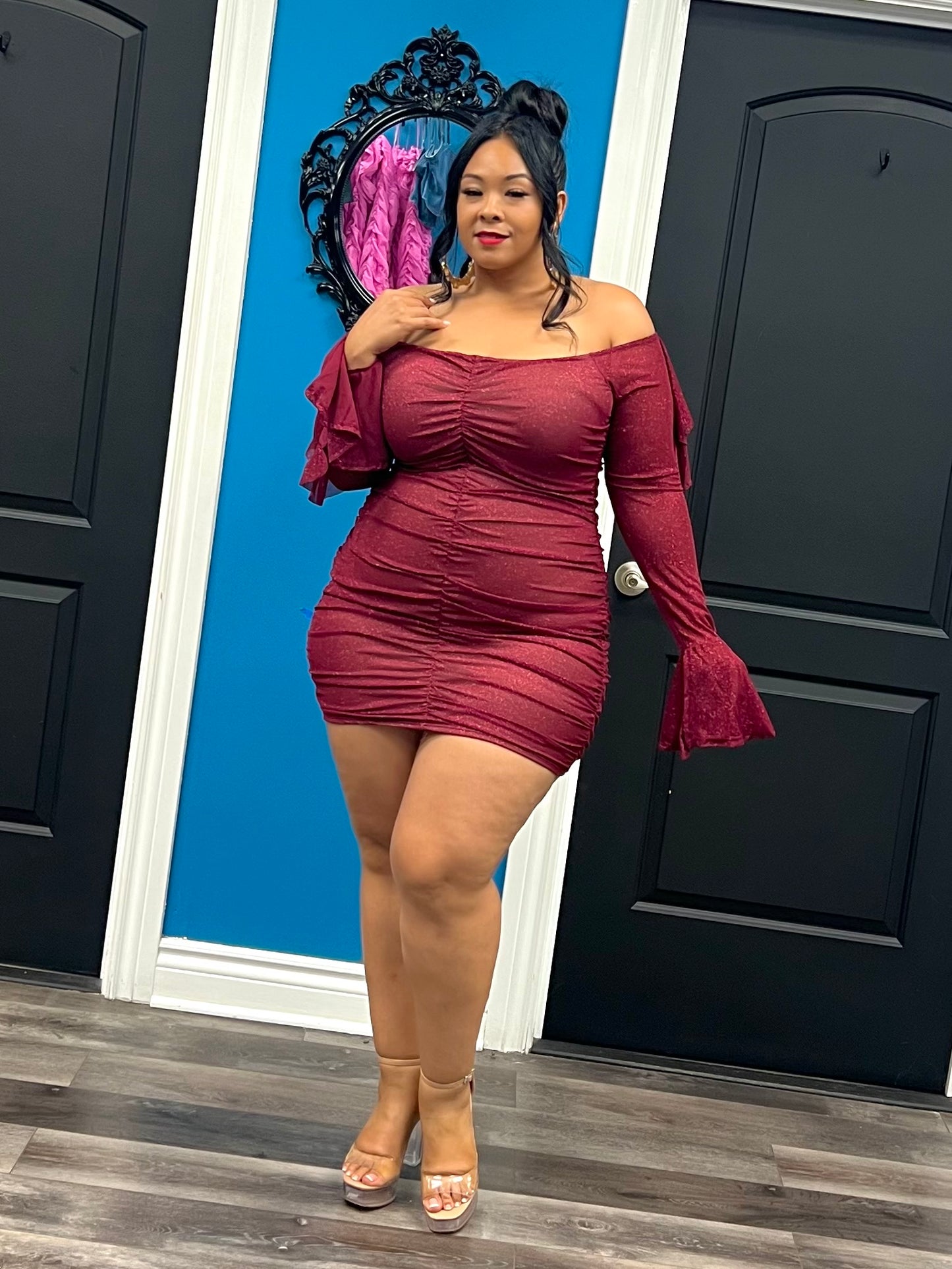 Wine Reah Dress