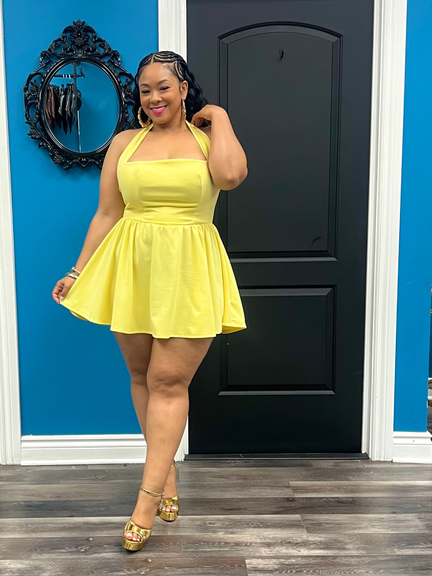 Yellow Bianca Skater Dress