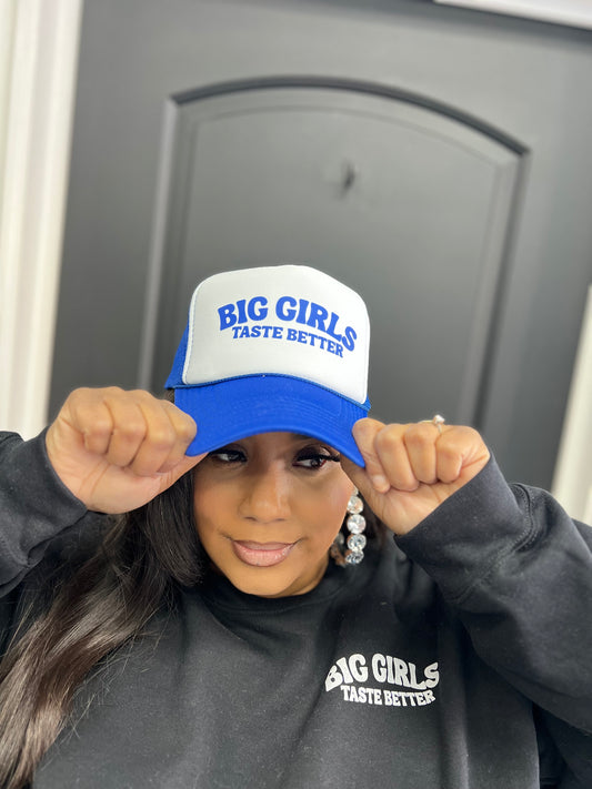 BIG Girls Taste Better Trucker Cap Royal Blue