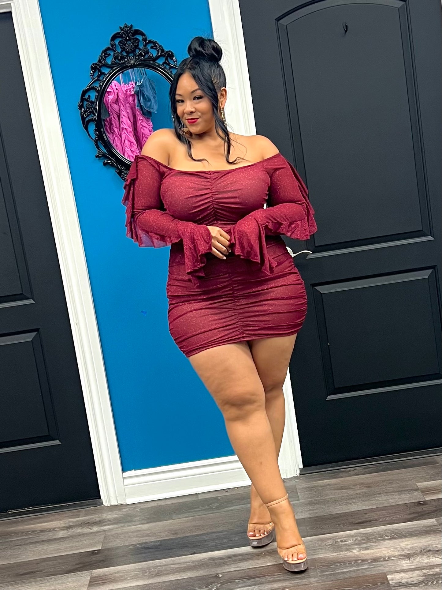 Wine Reah Dress