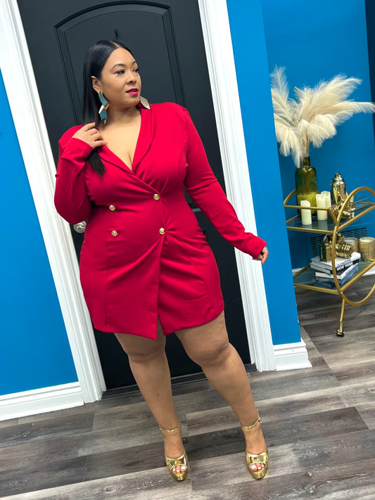 Red Werk Blazer Dress