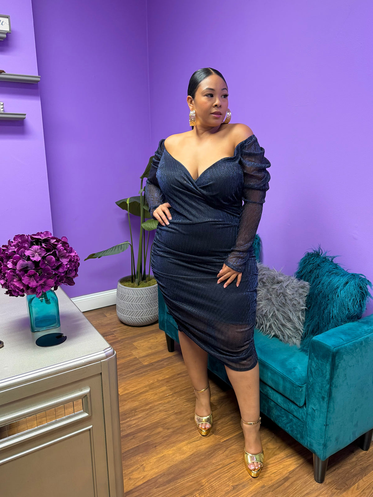 Navy Heather Dress