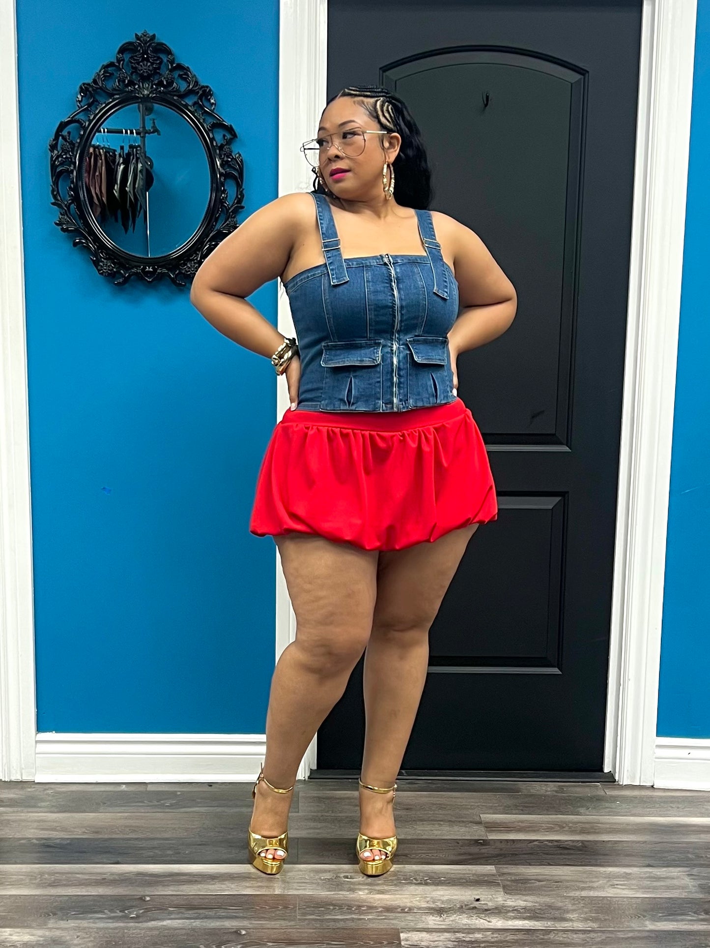 Denim Cargo Top