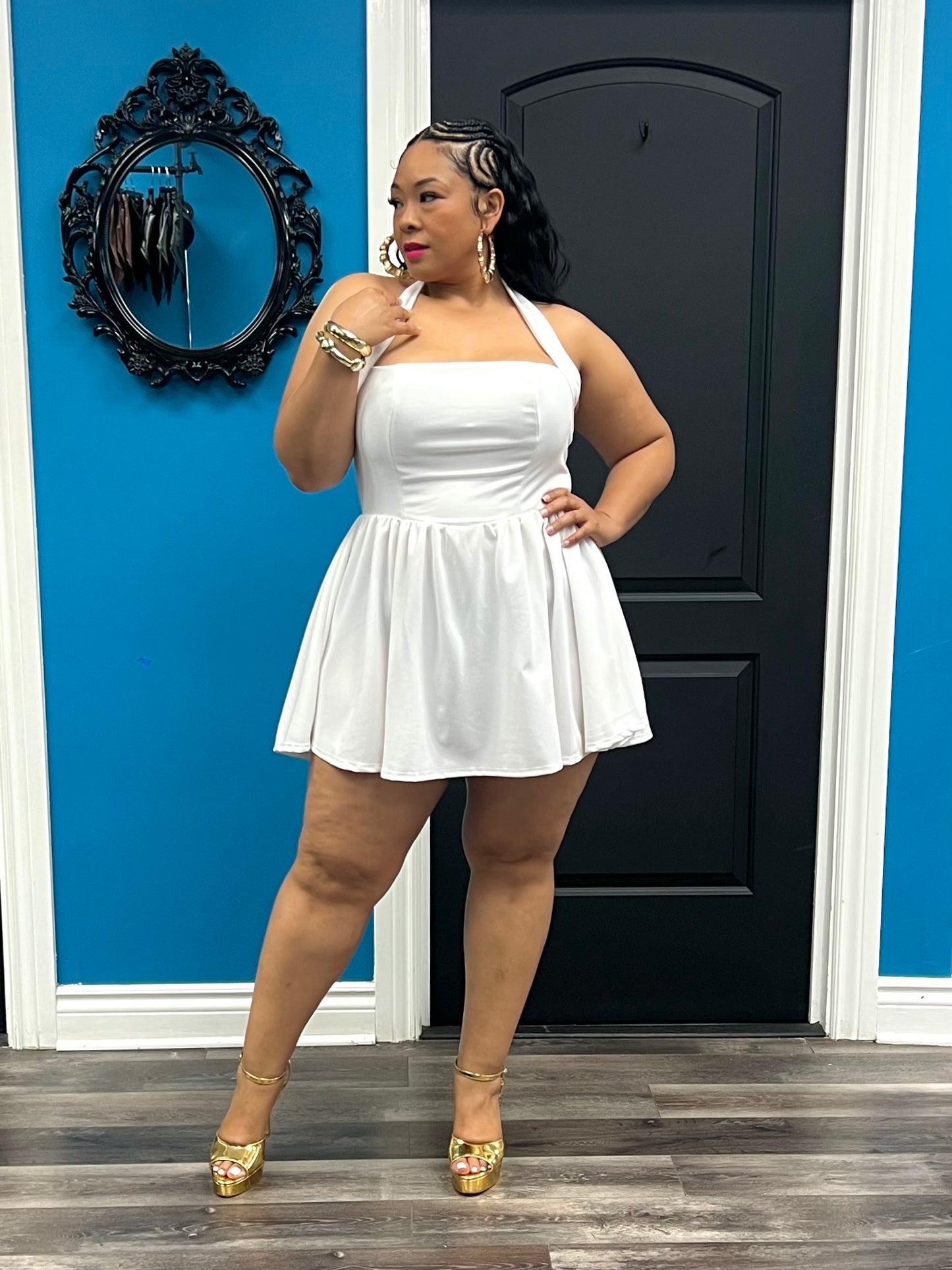 White Bianca Skater Dress