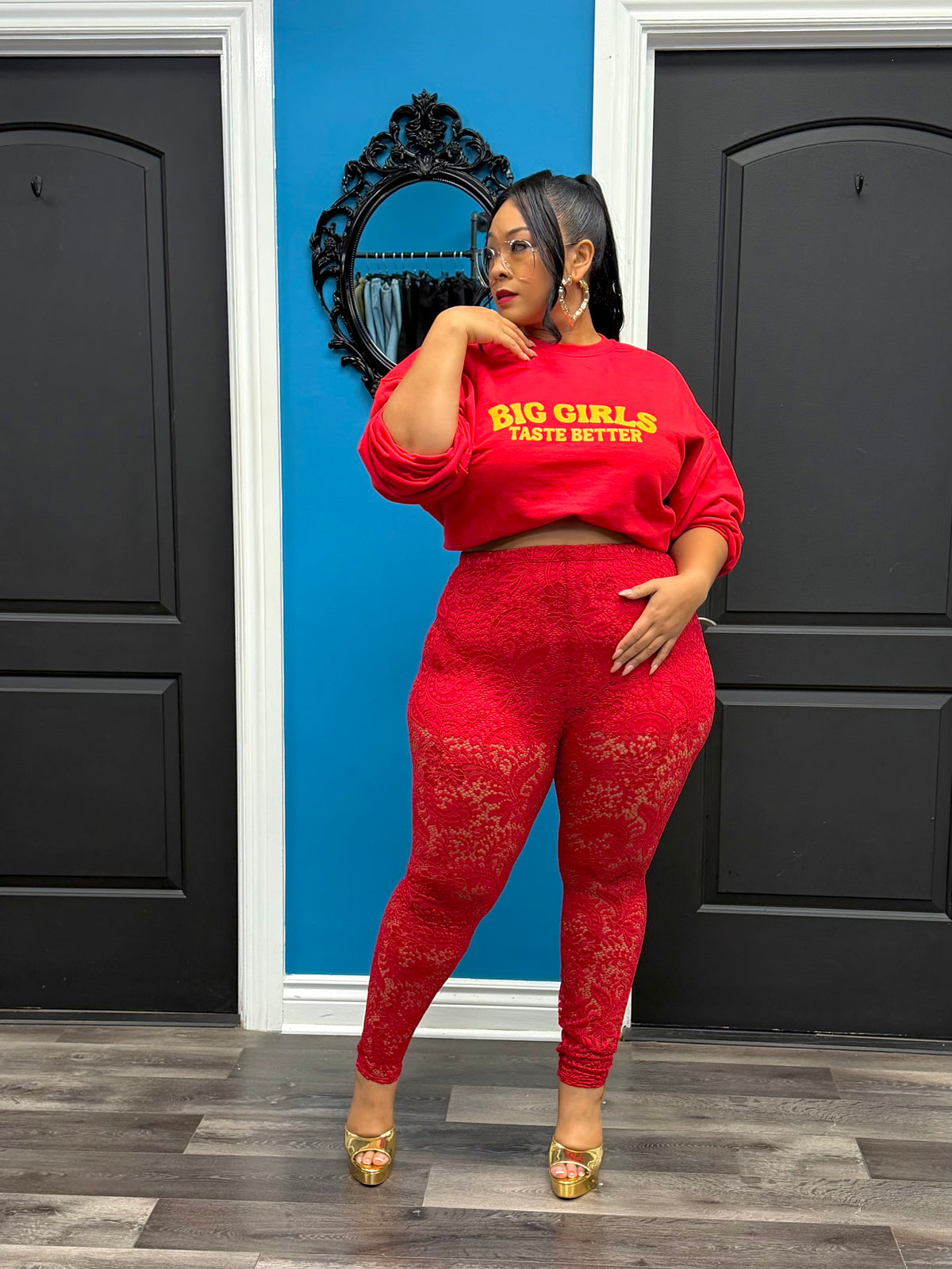 Red Bodied Leggings