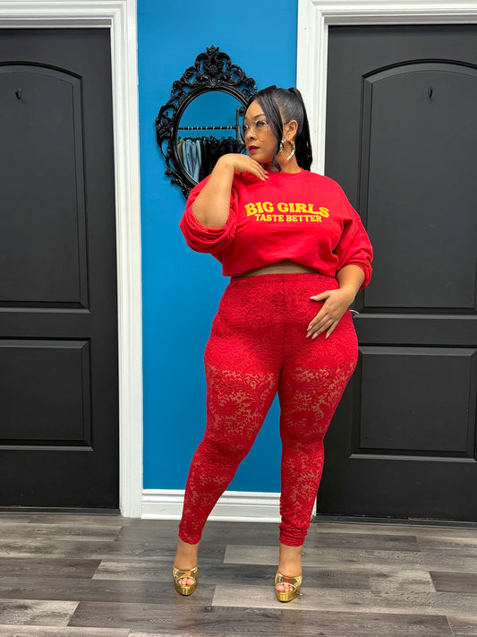 Red Bodied Leggings