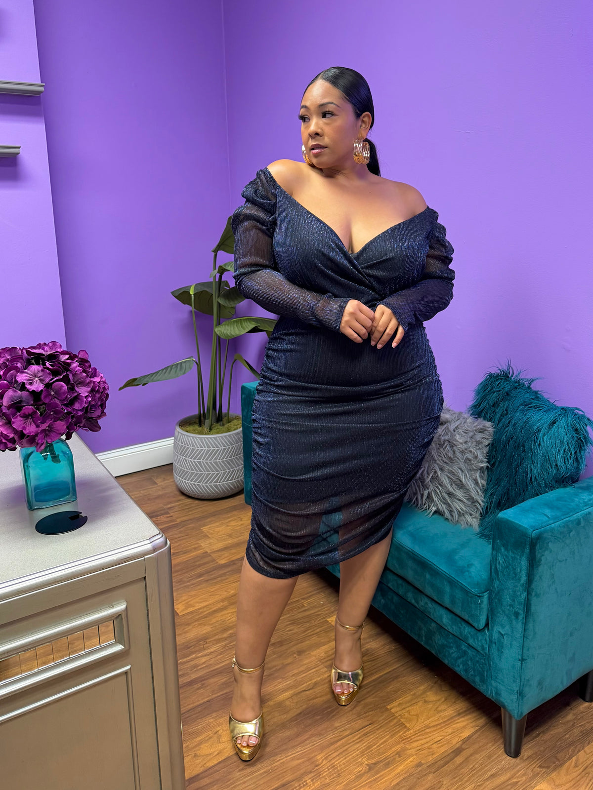 Navy Heather Dress