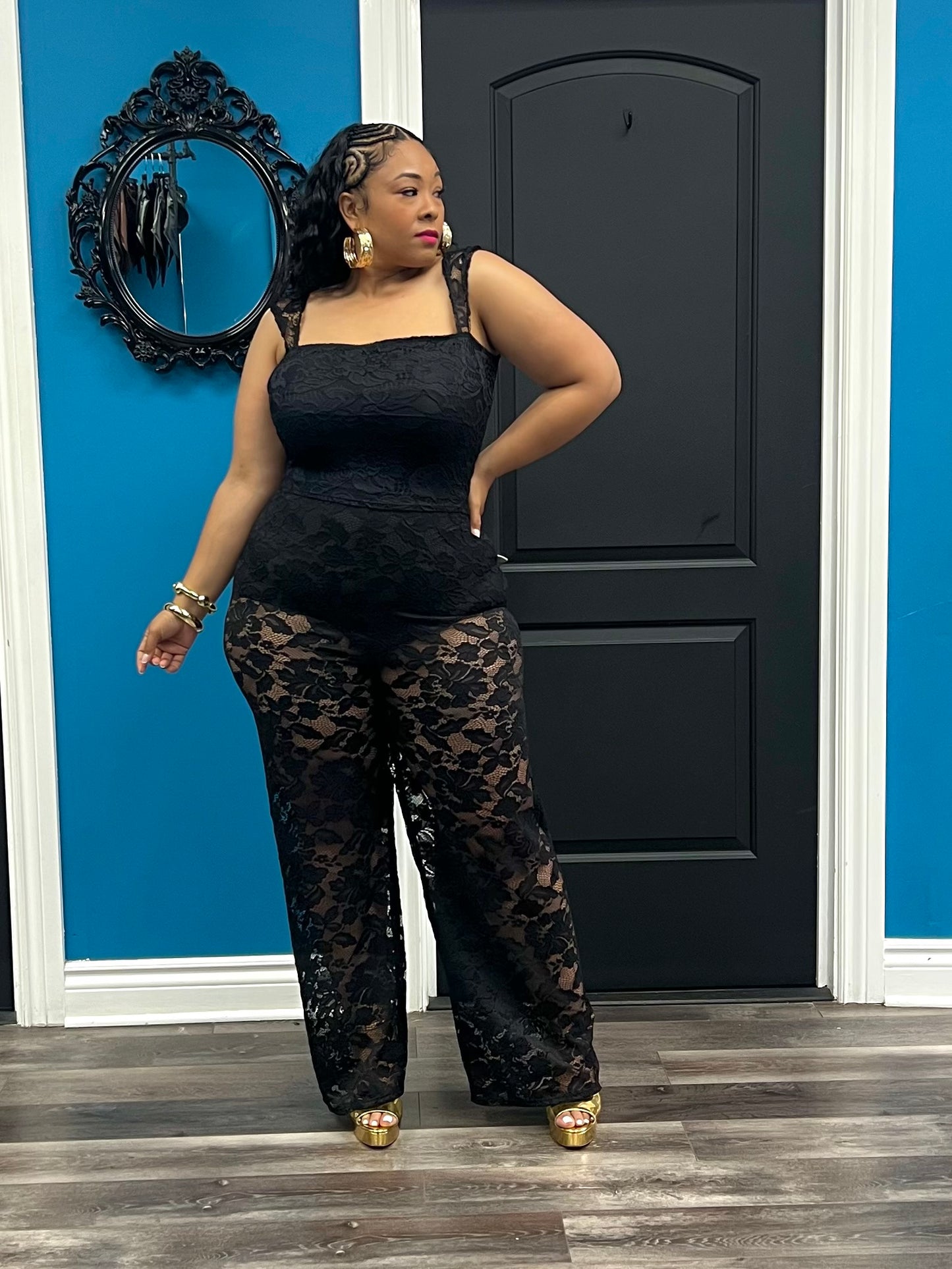 Black Laleece Pant Set