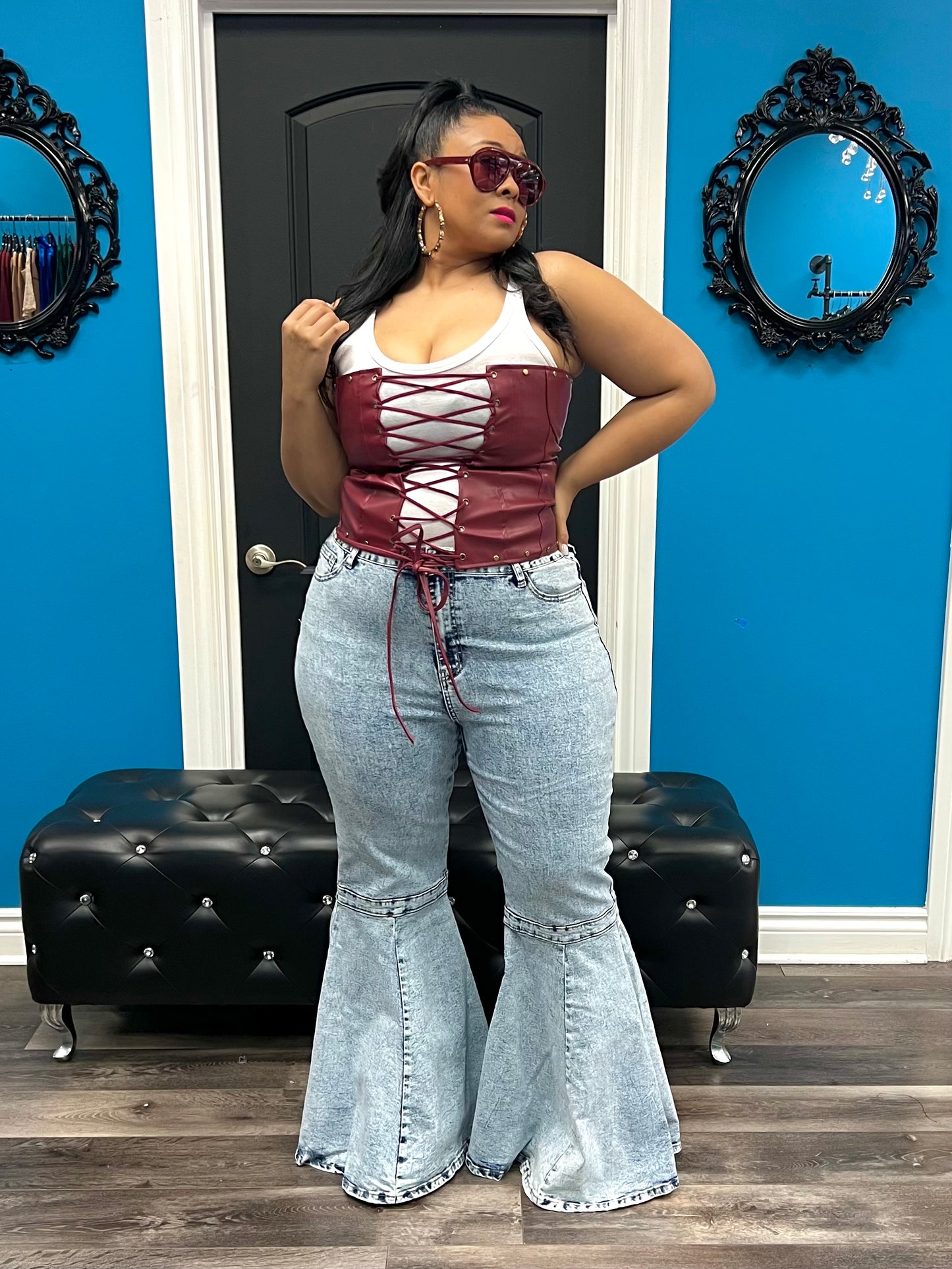 Wine Half Corset
