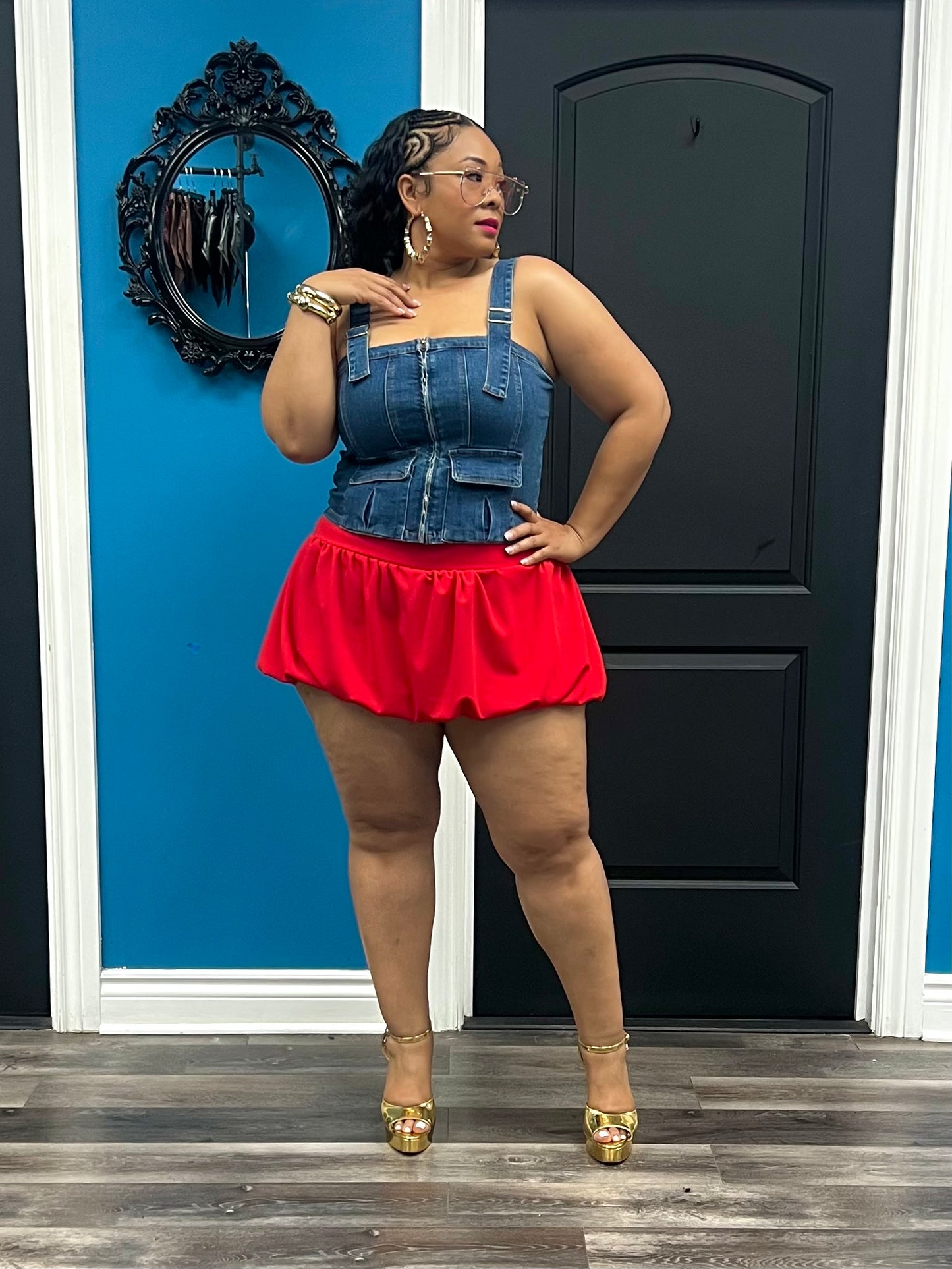 Denim Cargo Top