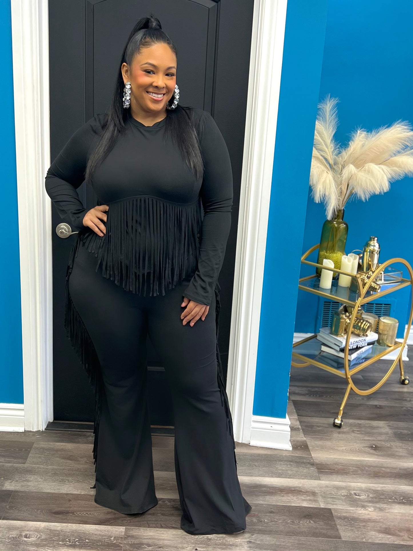 Black Daniella Pant Set