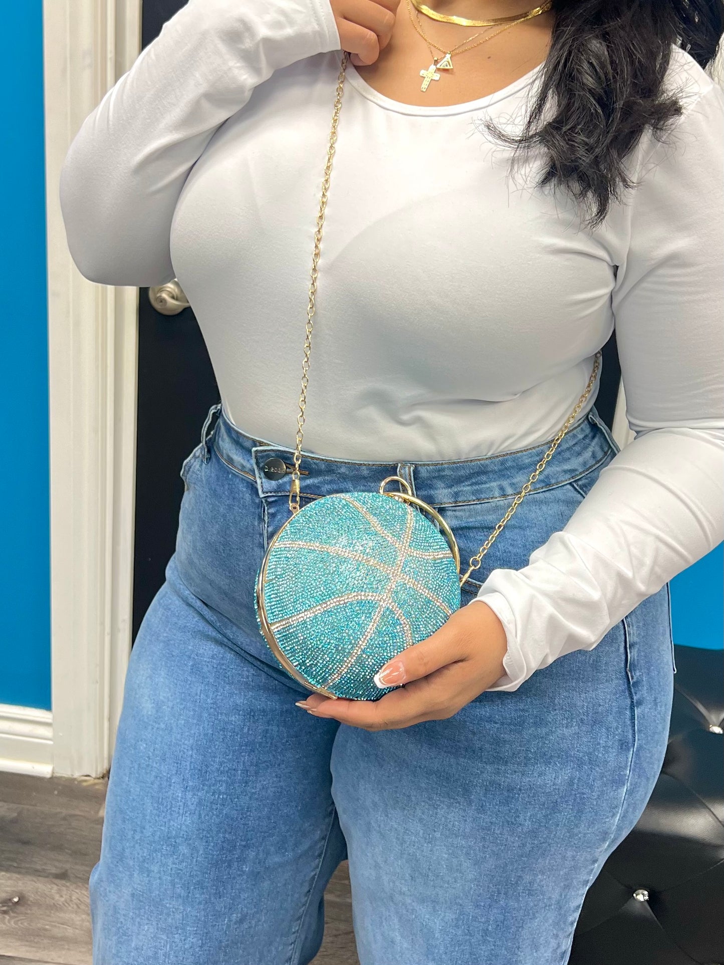 Teal Bling Hoopers Bag