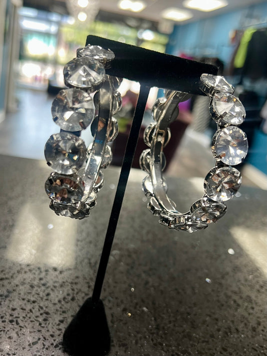 Silver Icy Hoops