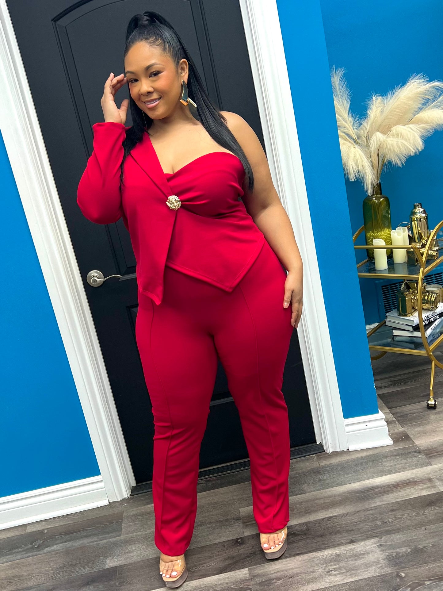 Red Justina Pant Suit