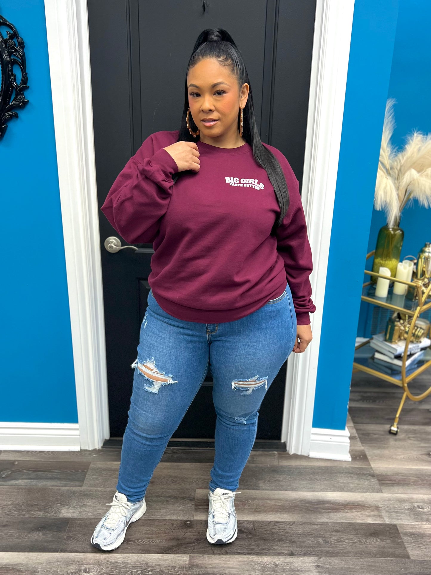Wine BIG Girls Taste Better Crewneck
