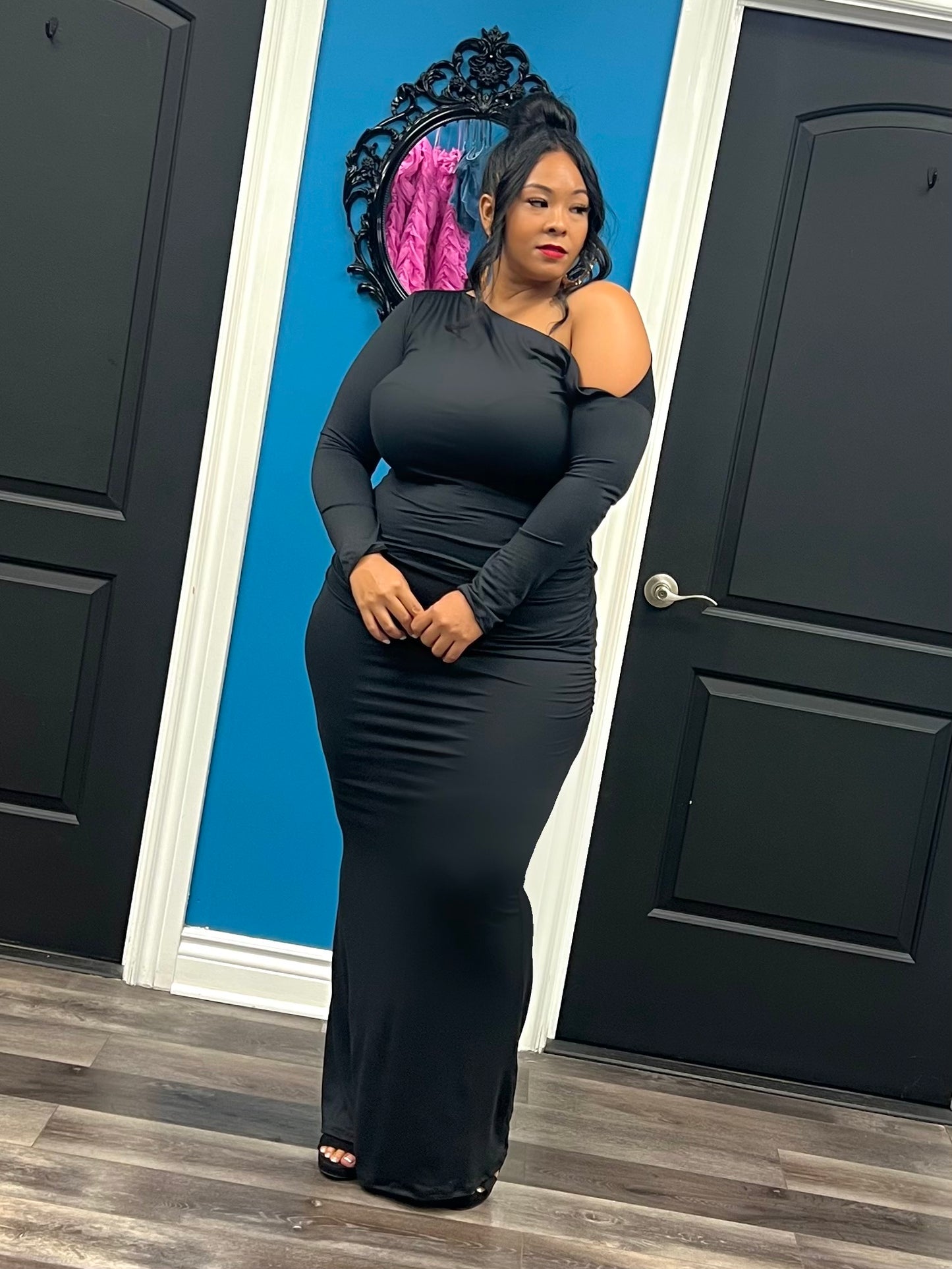 Black Assatta Skirt Set
