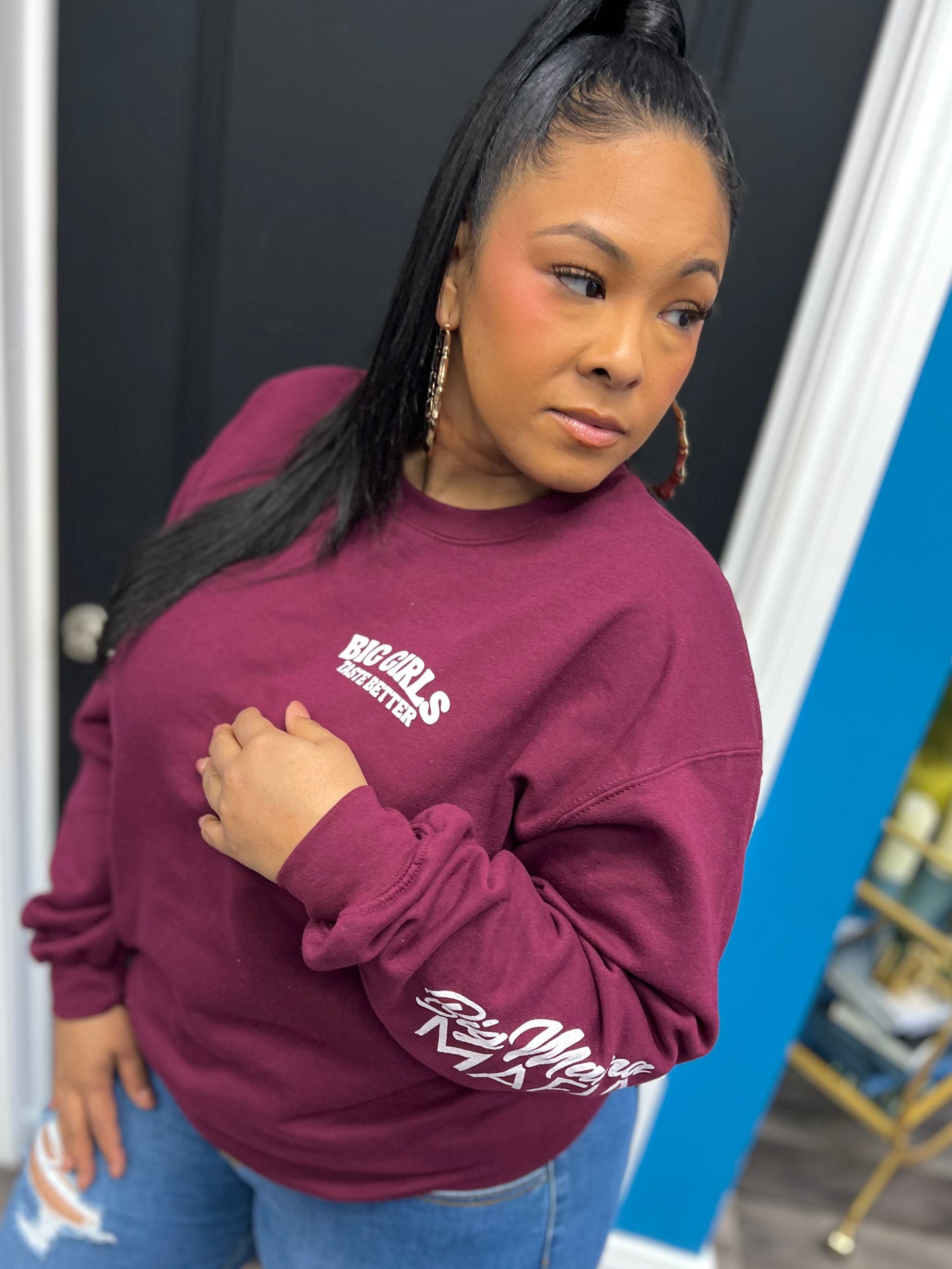 Wine BIG Girls Taste Better Crewneck