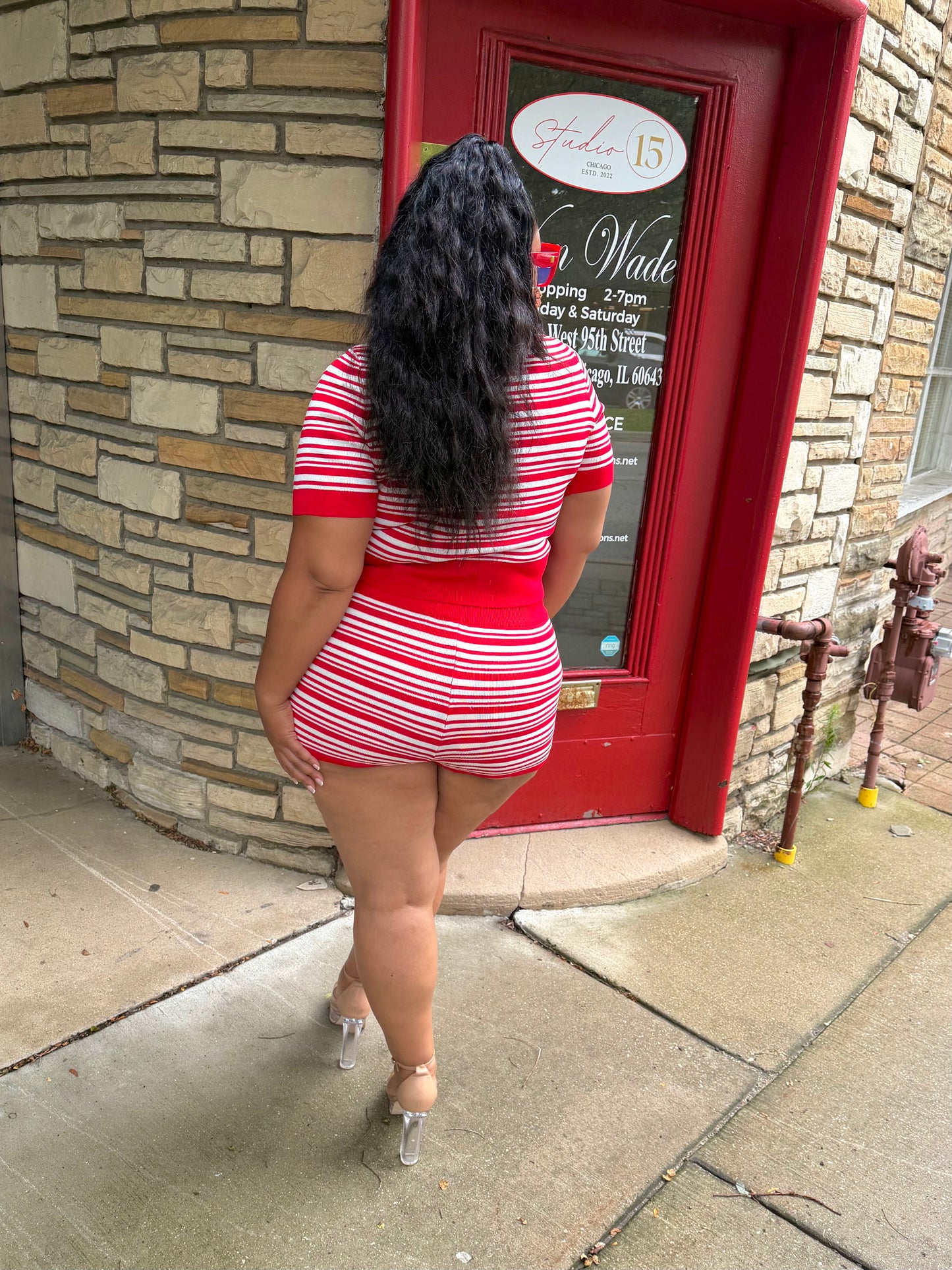Red Gelica Short Set