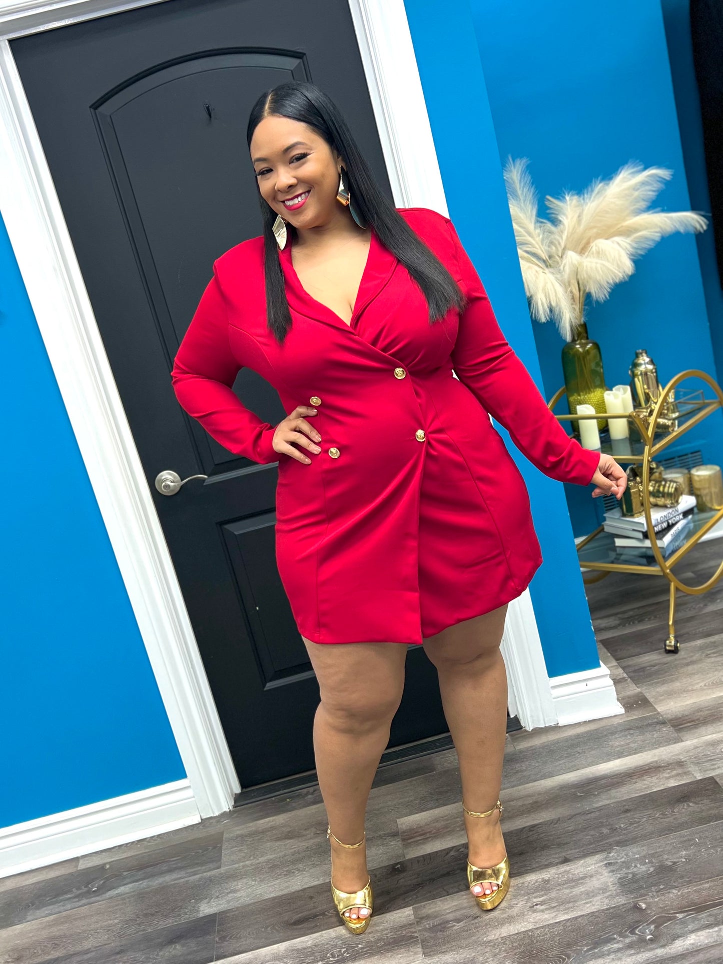 Red Werk Blazer Dress