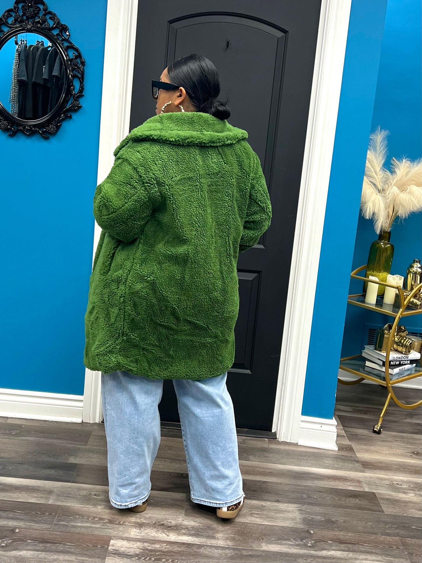 Green Teddy Coat