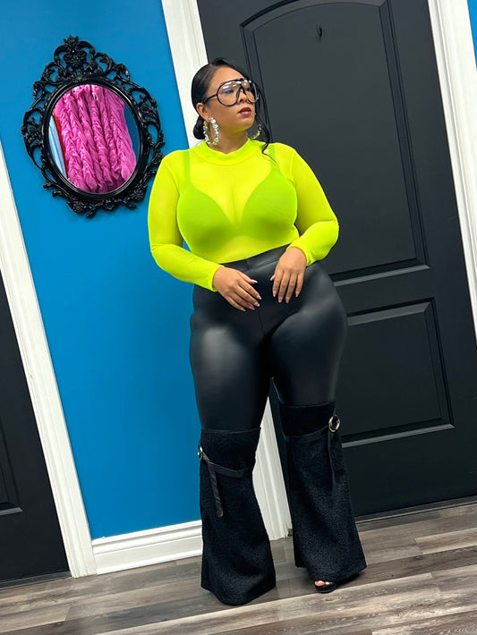 Neon Yellow Sheer Bodysuit