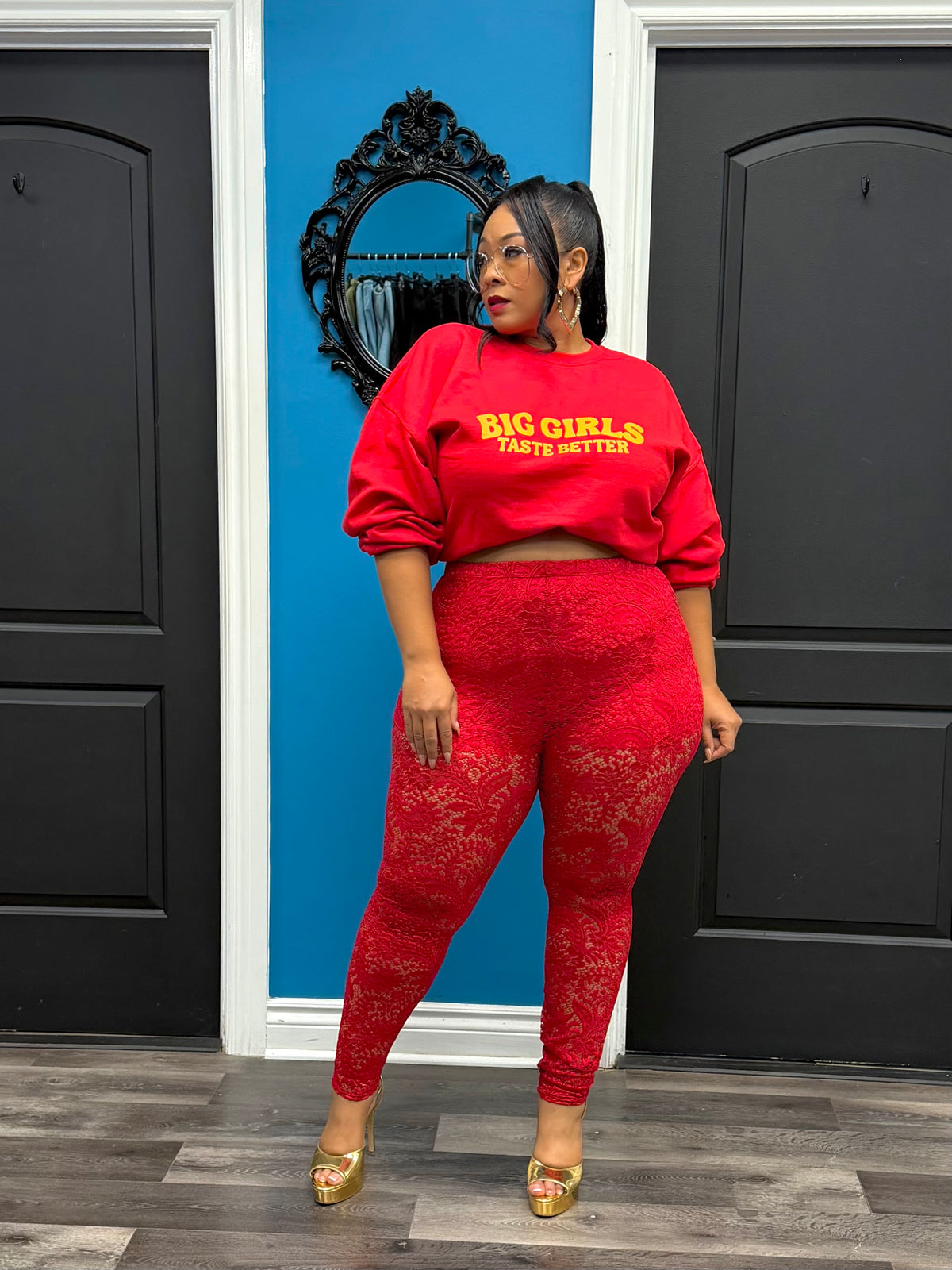 Red Bodied Leggings