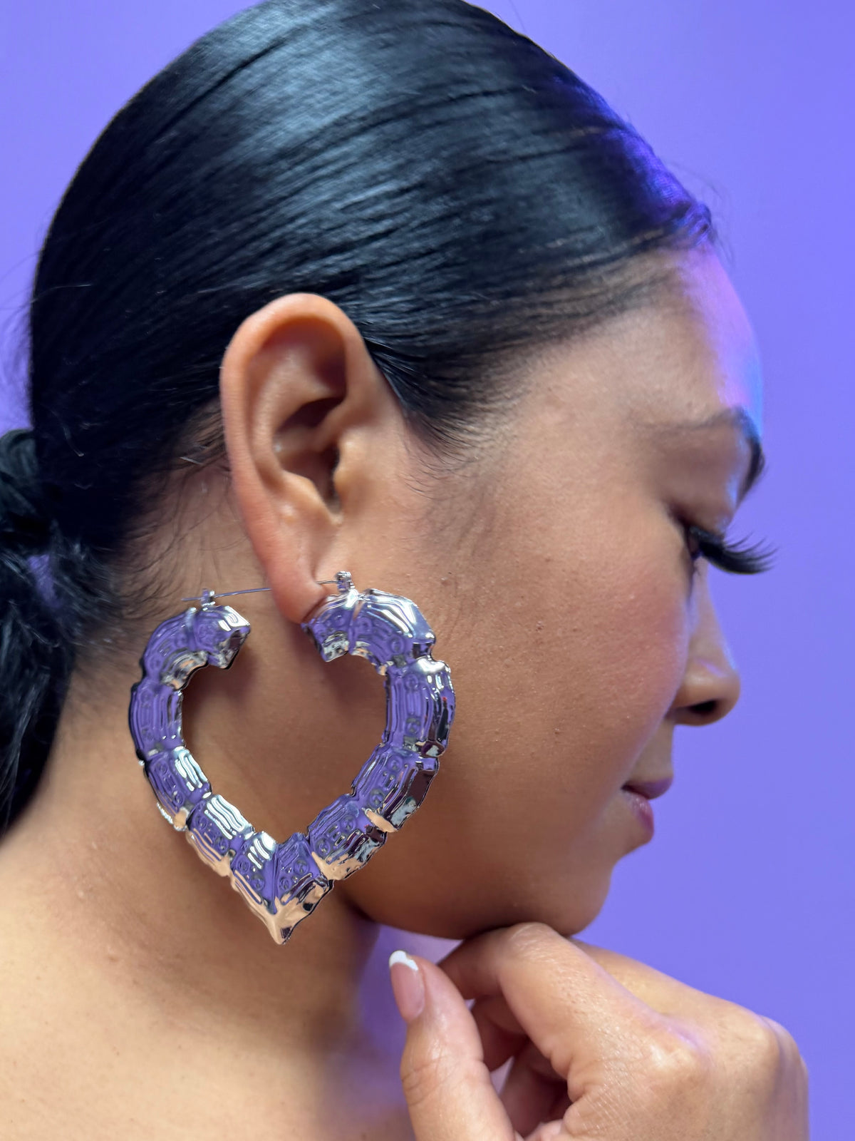 Silver Cold Heart Hoops (Copy)