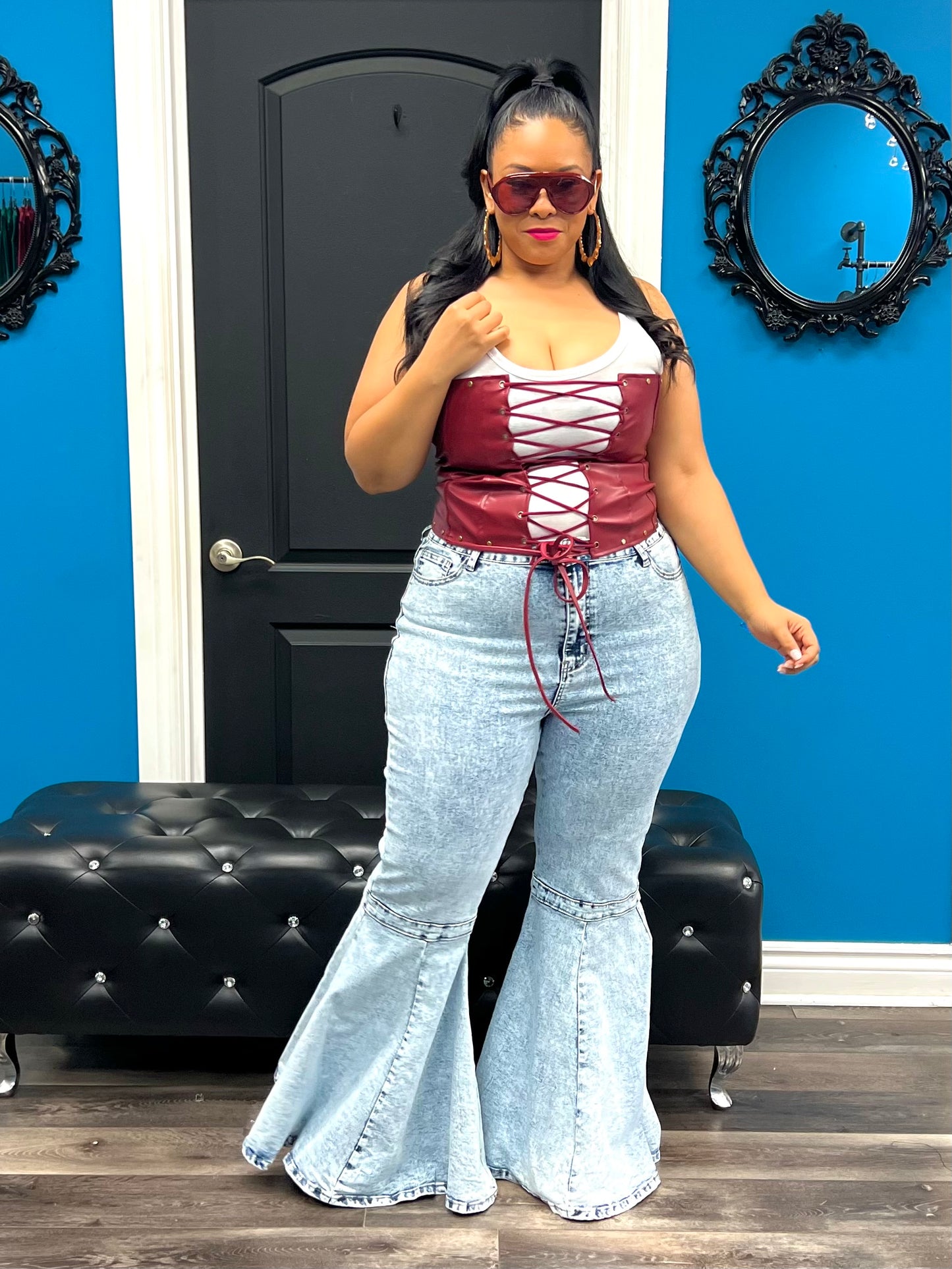 Wine Half Corset