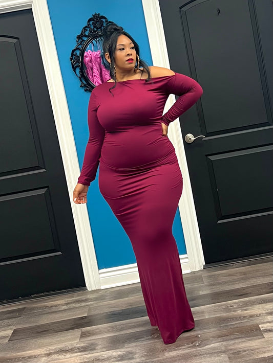 Wine Assatta Skirt Set