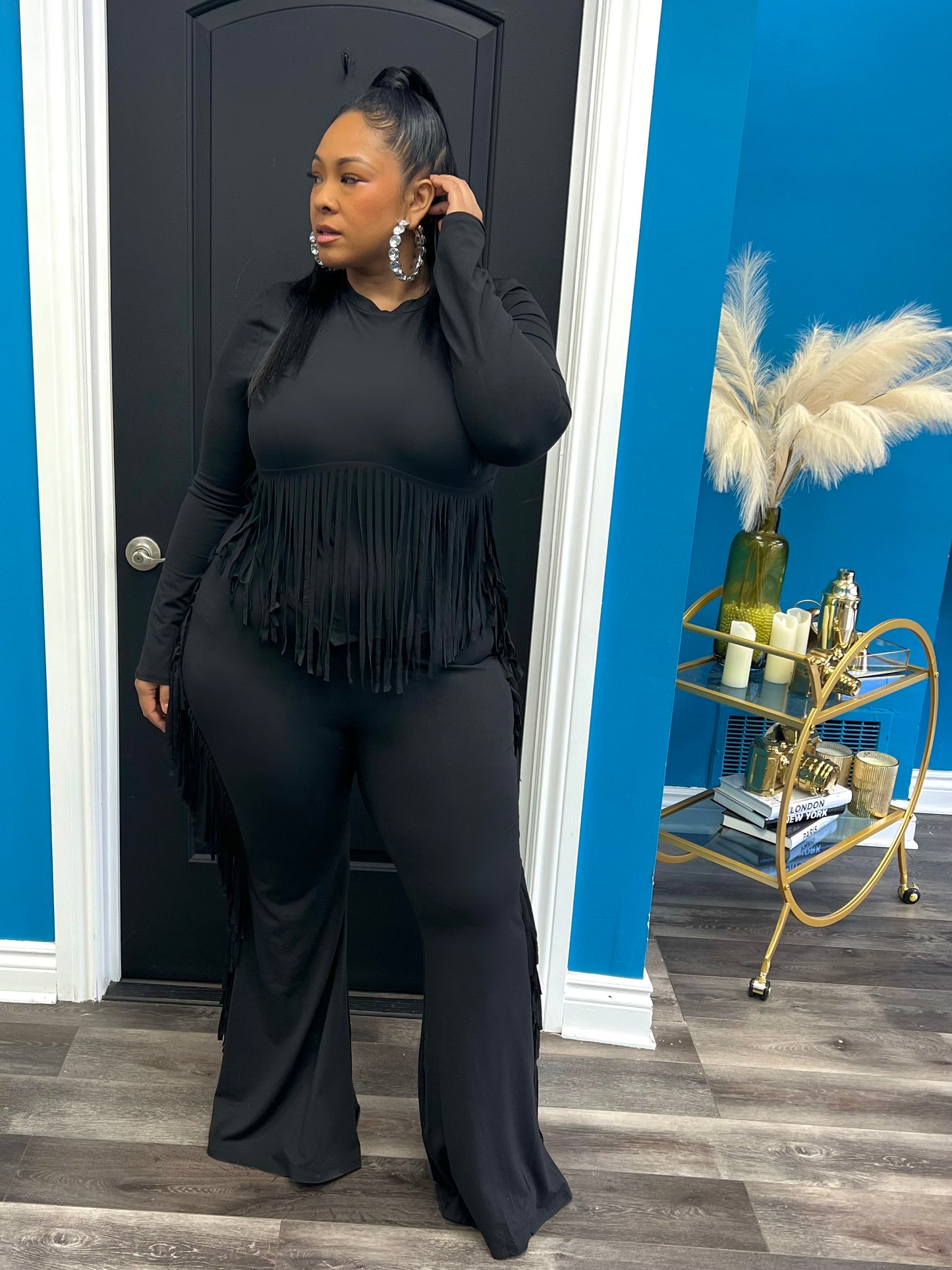 Black Daniella Pant Set