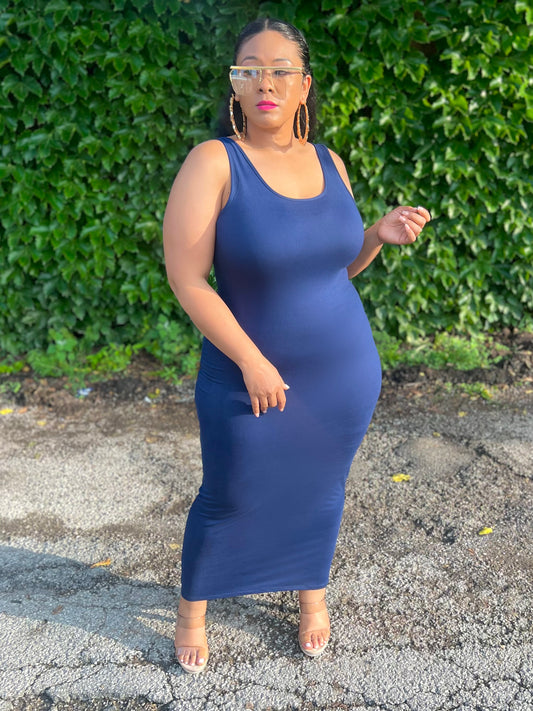 Navy Basics Maxi Dress