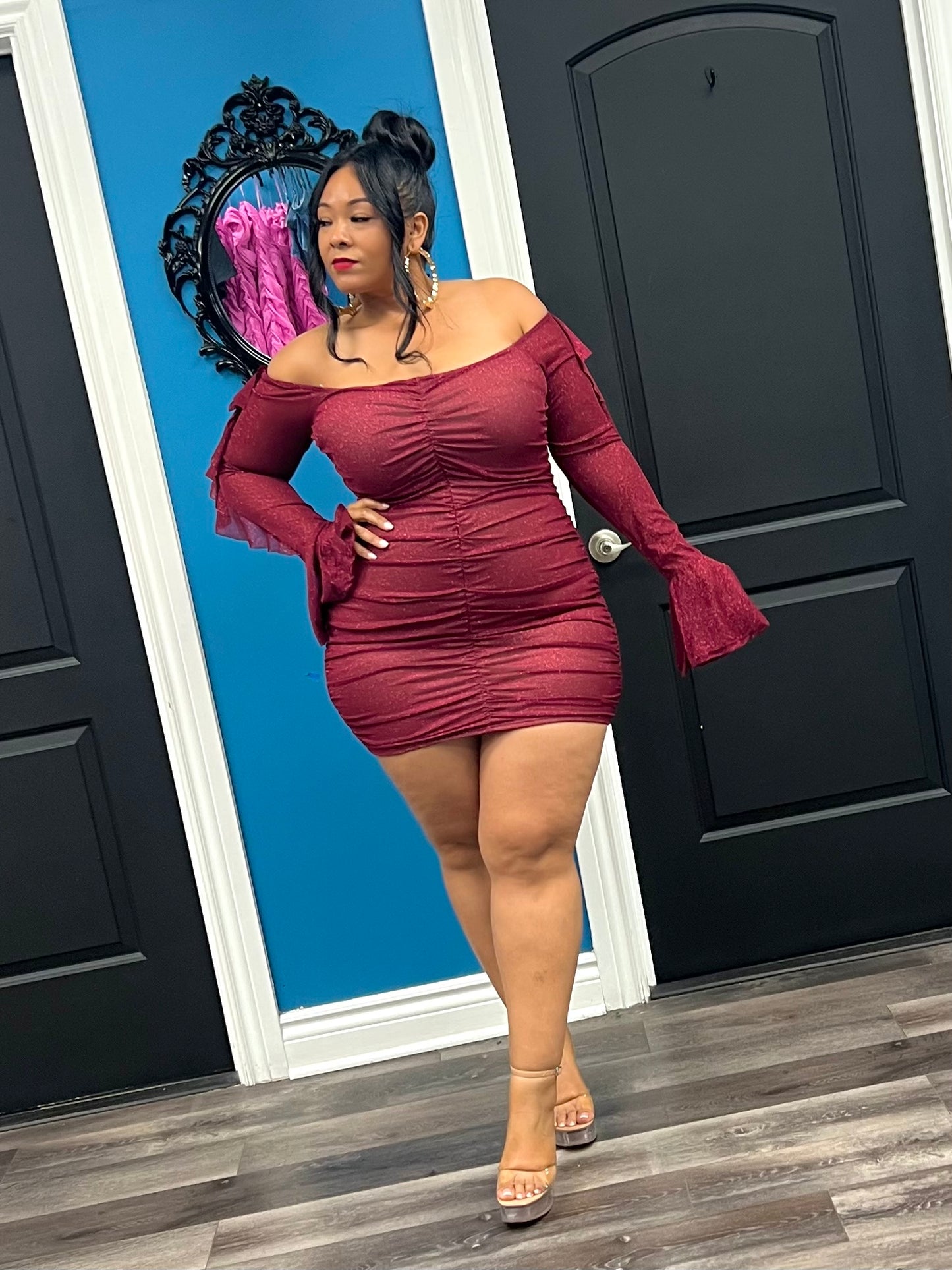 Wine Reah Dress