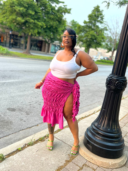 Magenta Chiquita Wrap Skirt